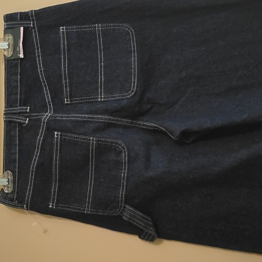 New Wild Fable Women's‎ Size 4 32 Inseam Dark Wash High Rise Carpenter Jeans - Picture 5 of 8